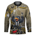 Personalized Magpies Football Mascot Hockey Jersey Aboriginal Dot Art Style Vibrant Indigenous Pattern Design