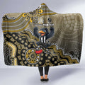 Personalized Magpies Football Mascot Hooded Blanket Aboriginal Dot Art Style Vibrant Indigenous Pattern Design