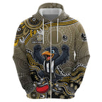 Personalized Magpies Football Mascot Hoodie Aboriginal Dot Art Style Vibrant Indigenous Pattern Design