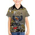 Personalized Magpies Football Mascot Kid Hawaiian Shirt Aboriginal Dot Art Style Vibrant Indigenous Pattern Design