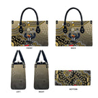 Personalized Magpies Football Mascot Leather Bag Aboriginal Dot Art Style Vibrant Indigenous Pattern Design