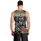 Personalized Magpies Football Mascot Men Tank Top Aboriginal Dot Art Style Vibrant Indigenous Pattern Design