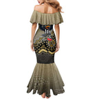 Personalized Magpies Football Mascot Mermaid Dress Aboriginal Dot Art Style Vibrant Indigenous Pattern Design