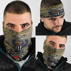 Personalized Magpies Football Mascot Neck Gaiter Aboriginal Dot Art Style Vibrant Indigenous Pattern Design