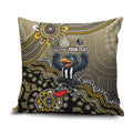 Personalized Magpies Football Mascot Pillow Cover Aboriginal Dot Art Style Vibrant Indigenous Pattern Design
