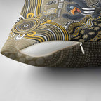 Personalized Magpies Football Mascot Pillow Cover Aboriginal Dot Art Style Vibrant Indigenous Pattern Design
