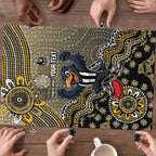 Personalized Magpies Football Mascot Puzzle Aboriginal Dot Art Style Vibrant Indigenous Pattern Design