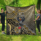 Personalized Magpies Football Mascot Quilt Aboriginal Dot Art Style Vibrant Indigenous Pattern Design