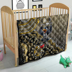 Personalized Magpies Football Mascot Quilt Aboriginal Dot Art Style Vibrant Indigenous Pattern Design