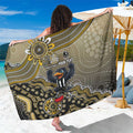 Personalized Magpies Football Mascot Sarong Aboriginal Dot Art Style Vibrant Indigenous Pattern Design