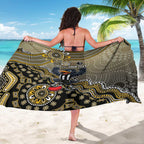 Personalized Magpies Football Mascot Sarong Aboriginal Dot Art Style Vibrant Indigenous Pattern Design