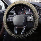 Magpies Football Mascot Steering Wheel Cover Aboriginal Dot Art Style Vibrant Indigenous Pattern Design