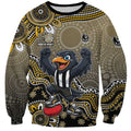 Personalized Magpies Football Mascot Sweatshirt Aboriginal Dot Art Style Vibrant Indigenous Pattern Design