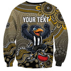 Personalized Magpies Football Mascot Sweatshirt Aboriginal Dot Art Style Vibrant Indigenous Pattern Design