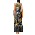 Personalized Magpies Football Mascot Tank Maxi Dress Aboriginal Dot Art Style Vibrant Indigenous Pattern Design