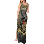 Personalized Magpies Football Mascot Tank Maxi Dress Aboriginal Dot Art Style Vibrant Indigenous Pattern Design