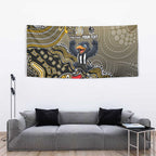 Personalized Magpies Football Mascot Tapestry Aboriginal Dot Art Style Vibrant Indigenous Pattern Design