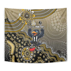 Personalized Magpies Football Mascot Tapestry Aboriginal Dot Art Style Vibrant Indigenous Pattern Design