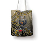 Personalized Magpies Football Mascot Tote Bag Aboriginal Dot Art Style Vibrant Indigenous Pattern Design