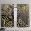 Personalized Magpies Football Mascot Window Curtain Aboriginal Dot Art Style Vibrant Indigenous Pattern Design