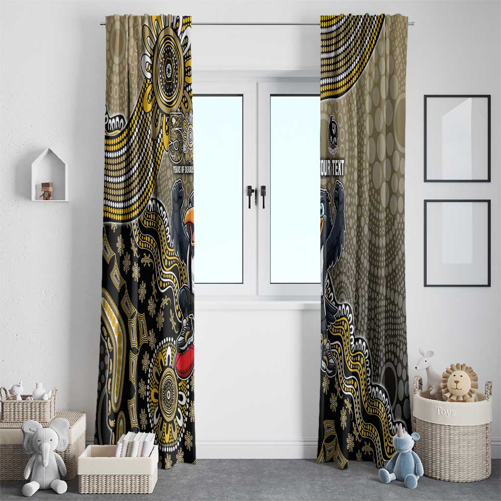 Personalized Magpies Football Mascot Window Curtain Aboriginal Dot Art Style Vibrant Indigenous Pattern Design