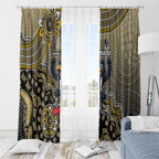 Personalized Magpies Football Mascot Window Curtain Aboriginal Dot Art Style Vibrant Indigenous Pattern Design