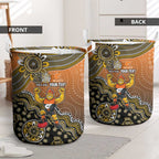 Personalized Giants Football Mascot Laundry Basket Aboriginal Dot Art Style Vibrant Indigenous Pattern Design