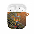 Personalized Giants Football Mascot AirPods Case Aboriginal Dot Art Style Vibrant Indigenous Pattern Design