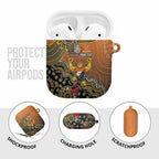 Personalized Giants Football Mascot AirPods Case Aboriginal Dot Art Style Vibrant Indigenous Pattern Design