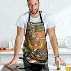 Personalized Giants Football Mascot Apron Aboriginal Dot Art Style Vibrant Indigenous Pattern Design