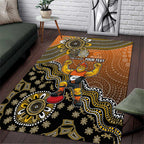Personalized Giants Football Mascot Area Rug Aboriginal Dot Art Style Vibrant Indigenous Pattern Design