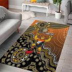 Personalized Giants Football Mascot Area Rug Aboriginal Dot Art Style Vibrant Indigenous Pattern Design