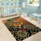 Personalized Giants Football Mascot Area Rug Aboriginal Dot Art Style Vibrant Indigenous Pattern Design