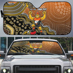 Personalized Giants Football Mascot Auto Sun Shade Aboriginal Dot Art Style Vibrant Indigenous Pattern Design