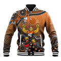 Personalized Giants Football Mascot Baseball Jacket Aboriginal Dot Art Style Vibrant Indigenous Pattern Design