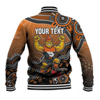 Personalized Giants Football Mascot Baseball Jacket Aboriginal Dot Art Style Vibrant Indigenous Pattern Design