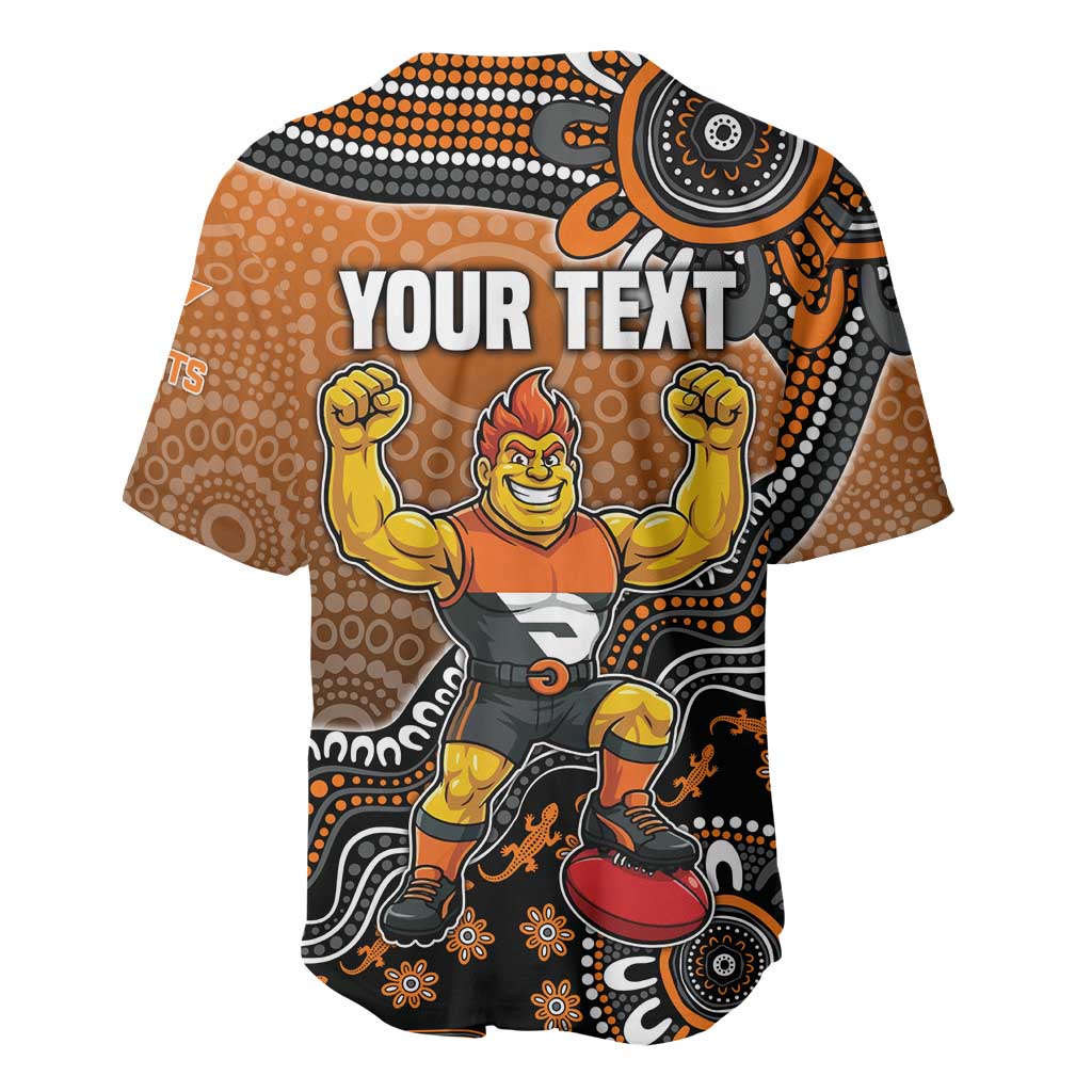 Personalized Giants Football Mascot Baseball Jersey Aboriginal Dot Art Style Vibrant Indigenous Pattern Design