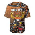 Personalized Giants Football Mascot Baseball Jersey Aboriginal Dot Art Style Vibrant Indigenous Pattern Design