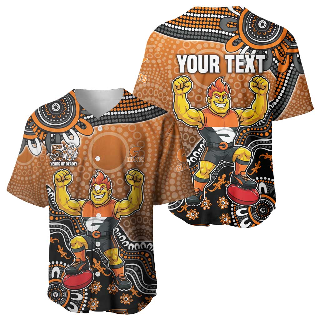 Personalized Giants Football Mascot Baseball Jersey Aboriginal Dot Art Style Vibrant Indigenous Pattern Design