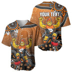 Personalized Giants Football Mascot Baseball Jersey Aboriginal Dot Art Style Vibrant Indigenous Pattern Design