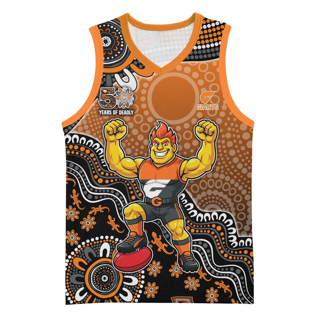 Personalized Giants Football Mascot Basketball Jersey Aboriginal Dot Art Style Vibrant Indigenous Pattern Design