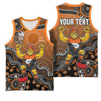Personalized Giants Football Mascot Basketball Jersey Aboriginal Dot Art Style Vibrant Indigenous Pattern Design