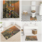 Personalized Giants Football Mascot Bathroom Set Aboriginal Dot Art Style Vibrant Indigenous Pattern Design