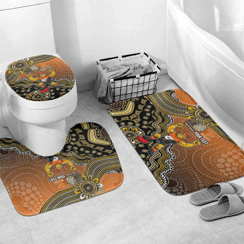 Personalized Giants Football Mascot Bathroom Set Aboriginal Dot Art Style Vibrant Indigenous Pattern Design