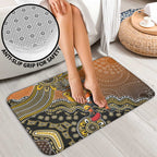 Personalized Giants Football Mascot Bathroom Set Aboriginal Dot Art Style Vibrant Indigenous Pattern Design