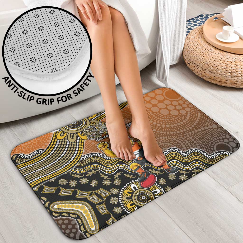 Personalized Giants Football Mascot Bathroom Set Aboriginal Dot Art Style Vibrant Indigenous Pattern Design