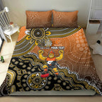 Personalized Giants Football Mascot Bedding Set Aboriginal Dot Art Style Vibrant Indigenous Pattern Design