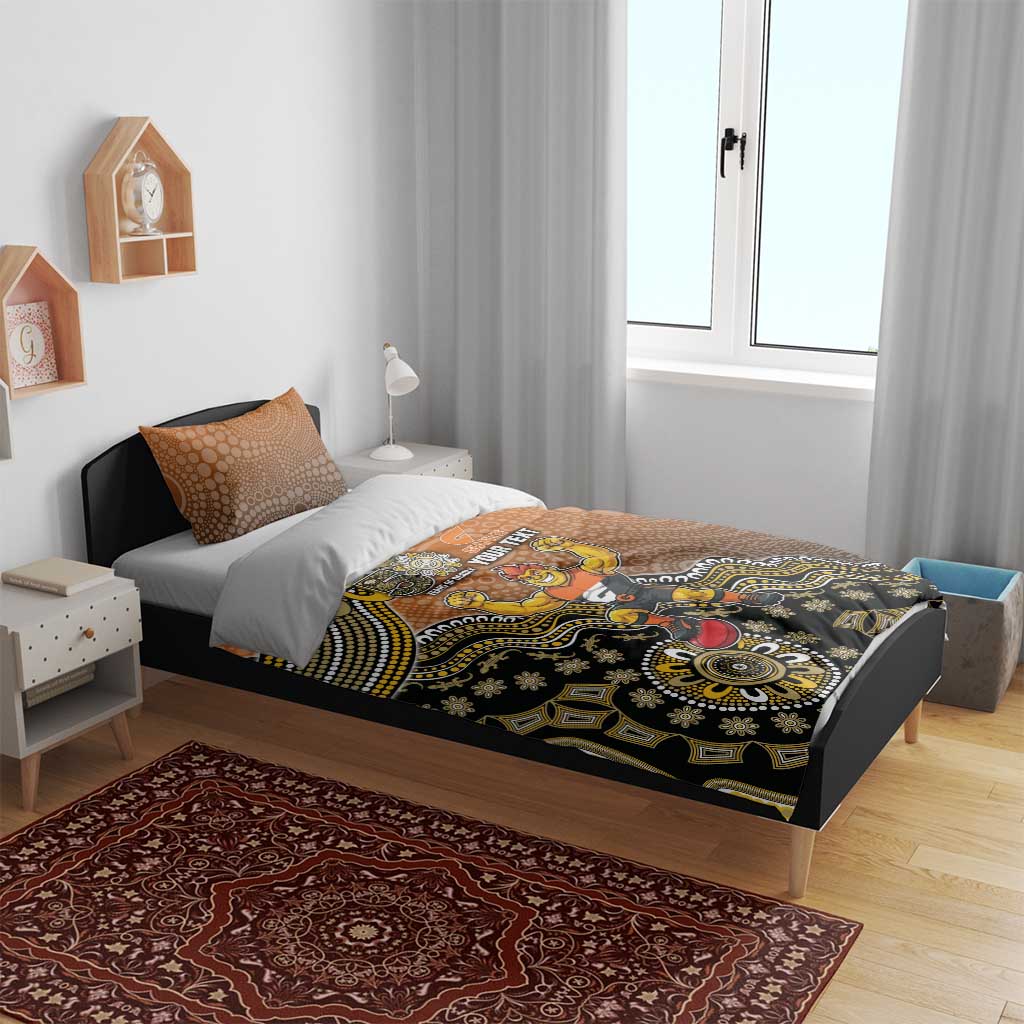Personalized Giants Football Mascot Bedding Set Aboriginal Dot Art Style Vibrant Indigenous Pattern Design