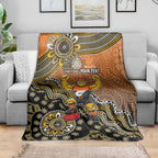 Personalized Giants Football Mascot Blanket Aboriginal Dot Art Style Vibrant Indigenous Pattern Design