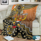 Personalized Giants Football Mascot Blanket Aboriginal Dot Art Style Vibrant Indigenous Pattern Design